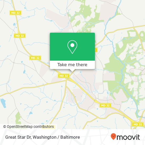 Mapa de Great Star Dr, Clarksville, MD 21029