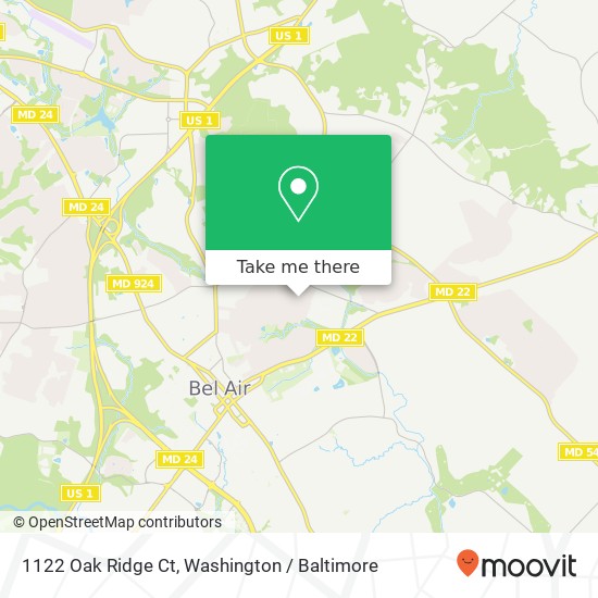 1122 Oak Ridge Ct, Bel Air, MD 21014 map