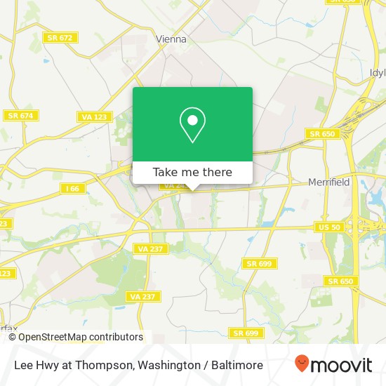 Mapa de Lee Hwy at Thompson, Fairfax, VA 22031