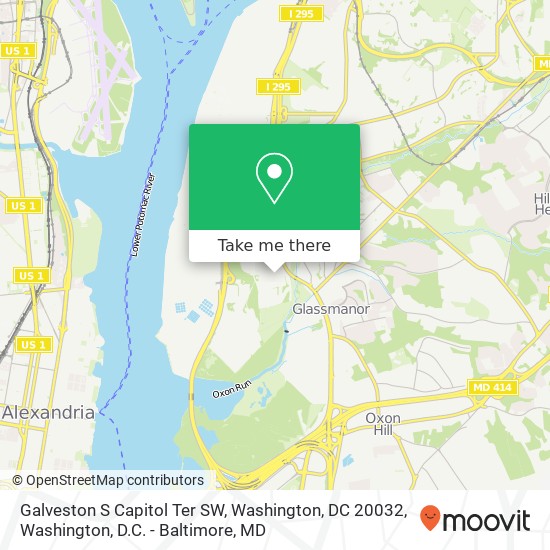 Mapa de Galveston S Capitol Ter SW, Washington, DC 20032