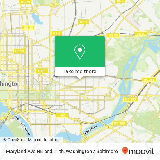 Mapa de Maryland Ave NE and 11th, Washington, DC 20002