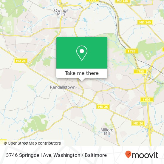 3746 Springdell Ave, Randallstown, MD 21133 map