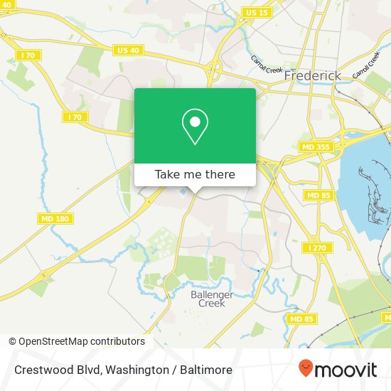 Crestwood Blvd, Frederick, MD 21703 map