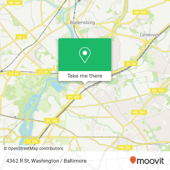 Mapa de 4362 R St, Capitol Heights, MD 20743