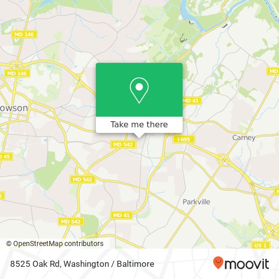 Mapa de 8525 Oak Rd, Parkville, MD 21234