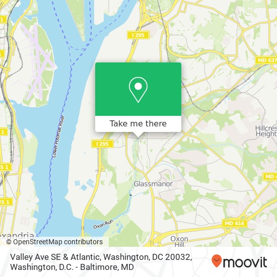 Valley Ave SE & Atlantic, Washington, DC 20032 map