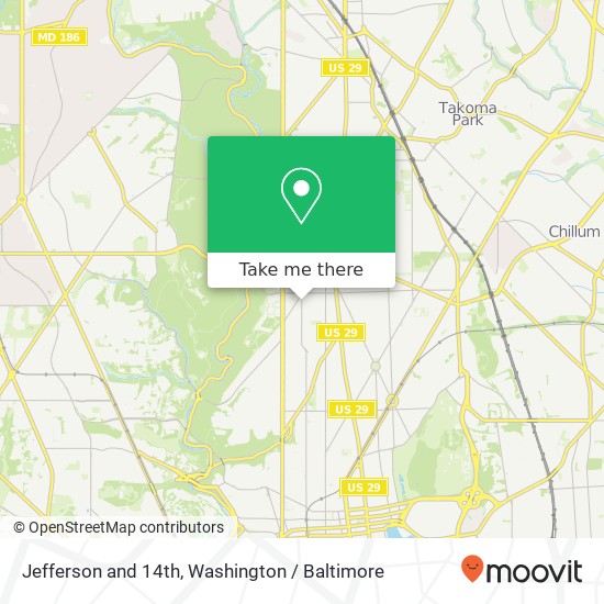 Mapa de Jefferson and 14th, Washington, DC 20011