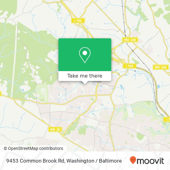 Mapa de 9453 Common Brook Rd, Owings Mills, MD 21117