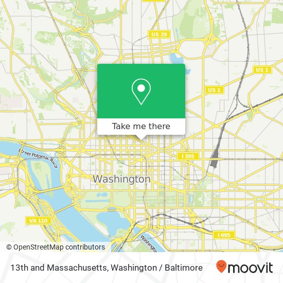 13th and Massachusetts, Washington, DC 20005 map