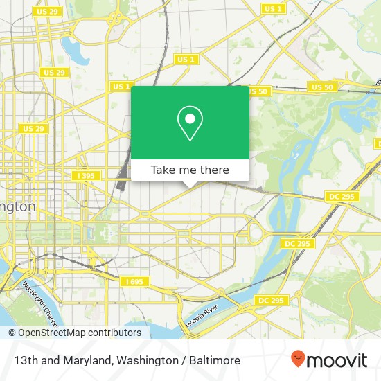 13th and Maryland, Washington, DC 20002 map