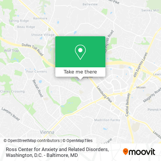 Ross Center for Anxiety and Related Disorders map