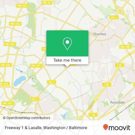 Freeway 1 & Lasalle, Baltimore, MD 21206 map