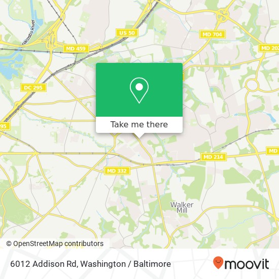 Mapa de 6012 Addison Rd, Capitol Heights (Seat Pleasant), MD 20743
