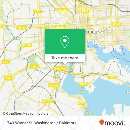 Mapa de 1743 Warner St, Baltimore, MD 21230