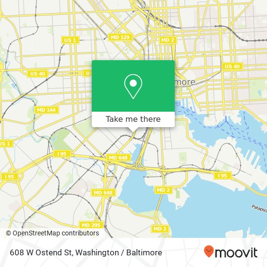 Mapa de 608 W Ostend St, Baltimore, MD 21230