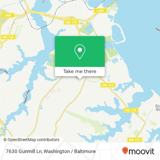 Mapa de 7630 Gunmill Ln, Glen Burnie, MD 21060