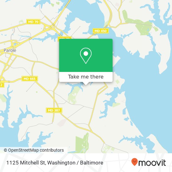 Mapa de 1125 Mitchell St, Annapolis, MD 21403