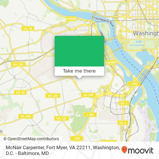 Mapa de McNair Carpenter, Fort Myer, VA 22211