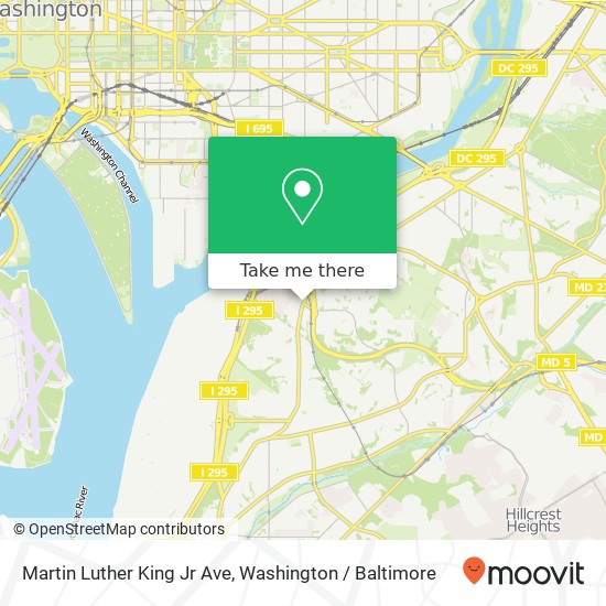 Martin Luther King Jr Ave, Washington, DC 20020 map