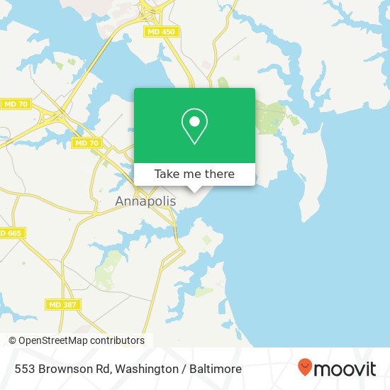 Mapa de 553 Brownson Rd, Annapolis, MD 21402