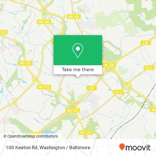 Mapa de 100 Keeton Rd, Elkridge, MD 21075