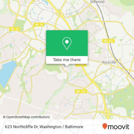 Mapa de 623 Northcliffe Dr, Rockville, MD 20850