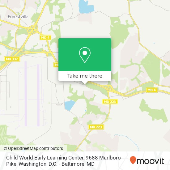 Mapa de Child World Early Learning Center, 9688 Marlboro Pike