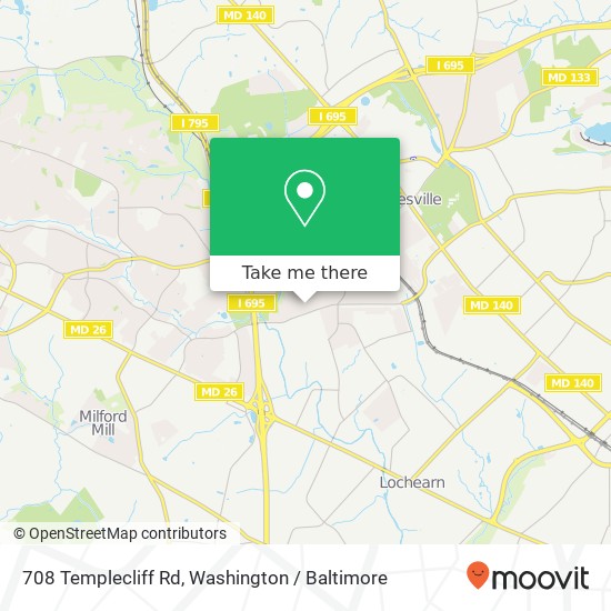 Mapa de 708 Templecliff Rd, Pikesville, MD 21208