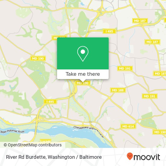 Mapa de River Rd Burdette, Bethesda, MD 20817