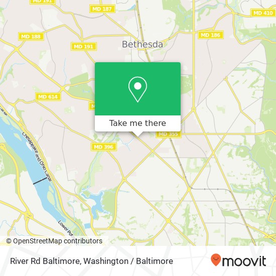 Mapa de River Rd Baltimore, Chevy Chase, MD 20815