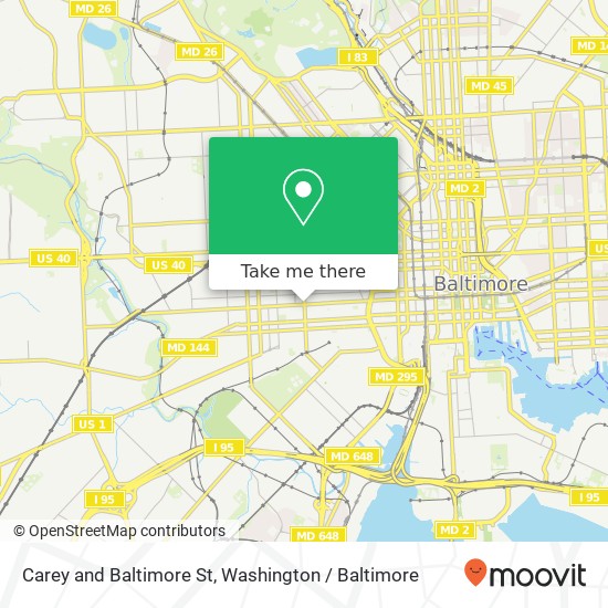 Mapa de Carey and Baltimore St, Baltimore, MD 21223