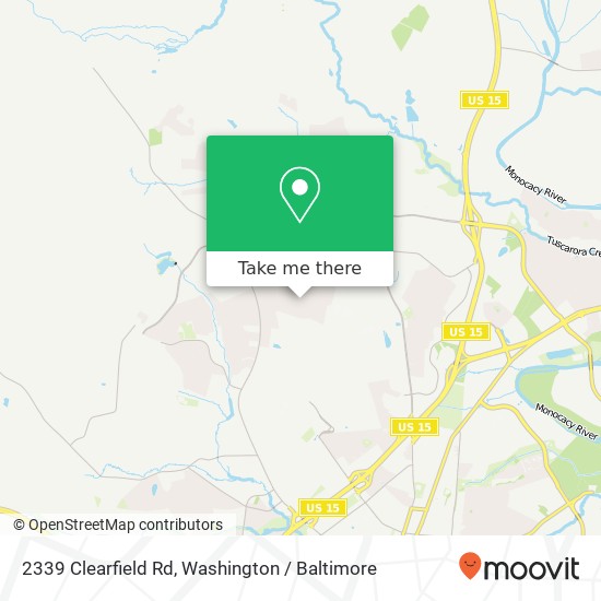 Mapa de 2339 Clearfield Rd, Frederick, MD 21702