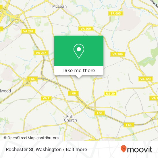 Mapa de Rochester St, Falls Church, VA 22043