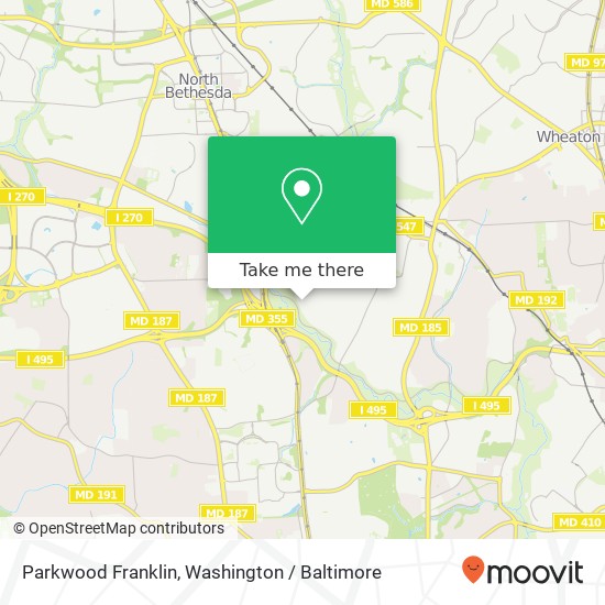 Mapa de Parkwood Franklin, Bethesda, MD 20814