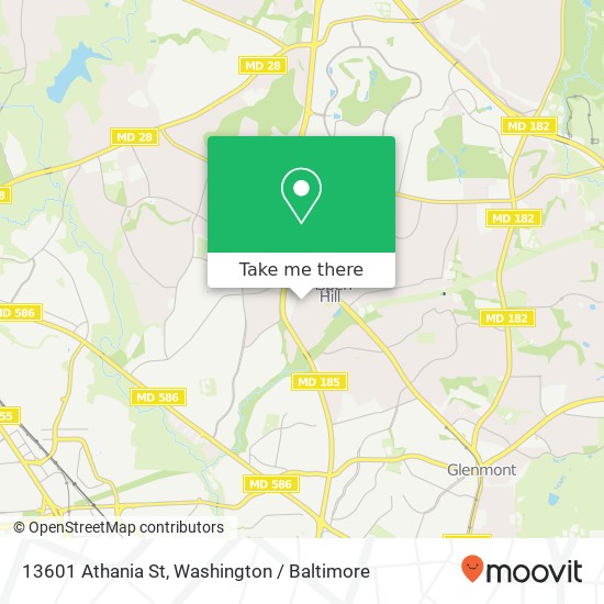 Mapa de 13601 Athania St, Silver Spring, MD 20906