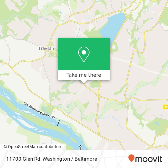 Mapa de 11700 Glen Rd, Potomac, MD 20854