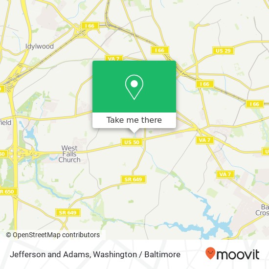 Jefferson and Adams, Falls Church, VA 22042 map