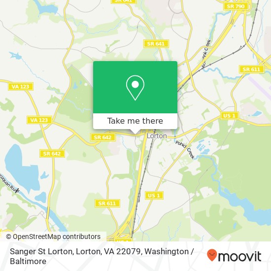 Mapa de Sanger St Lorton, Lorton, VA 22079
