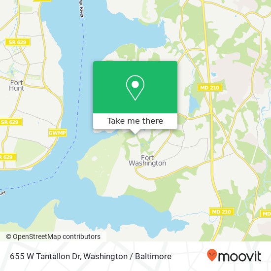 Mapa de 655 W Tantallon Dr, Fort Washington, MD 20744