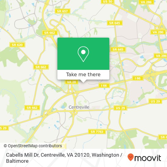 Cabells Mill Dr, Centreville, VA 20120 map