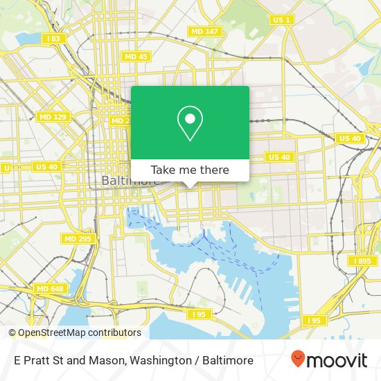 Mapa de E Pratt St and Mason, Baltimore, MD 21231