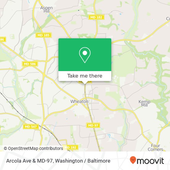 Mapa de Arcola Ave & MD-97, Silver Spring (WHEATON), MD 20902