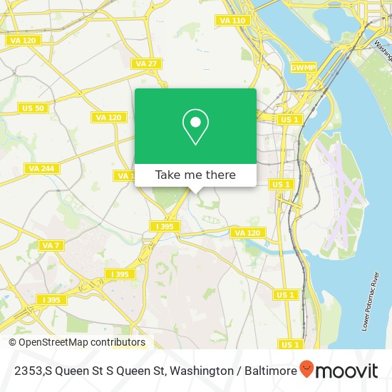 Mapa de 2353,S Queen St S Queen St, Arlington, VA 22202