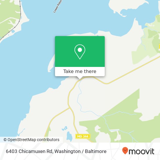 Mapa de 6403 Chicamuxen Rd, Indian Head, MD 20640