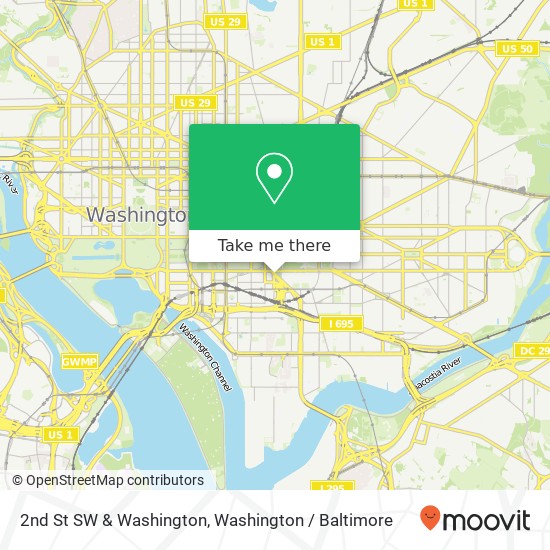 2nd St SW & Washington, Washington, DC 20024 map