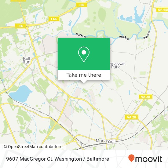 Mapa de 9607 MacGregor Ct, Manassas, VA 20110