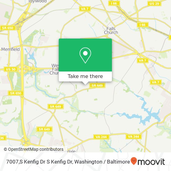 Mapa de 7007,S Kenfig Dr S Kenfig Dr, Falls Church, VA 22042