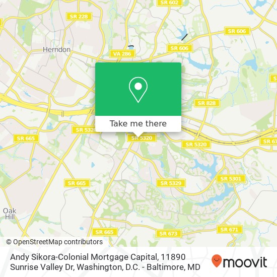 Mapa de Andy Sikora-Colonial Mortgage Capital, 11890 Sunrise Valley Dr