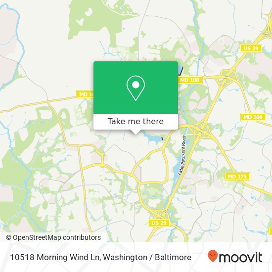 Mapa de 10518 Morning Wind Ln, Columbia, MD 21044