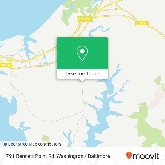 Mapa de 791 Bennett Point Rd, Queenstown, MD 21658